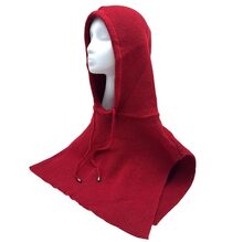 Bonnet cagoule en maille douce à une large écharpe avec un cordon de serrage