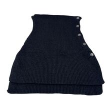 Cols sans capuchon  en maille côtelée épaisse avec des boutons ronds