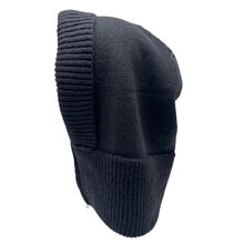 Bonnet cagoule en maille côtelée épaisse avec une fermeture éclair métallique