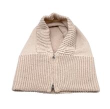 Bonnet cagoule en maille côtelée épaisse avec une fermeture éclair métallique