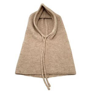 Bonnet cagoule à capuche en maille côtelée  avec  un cordon de serrage