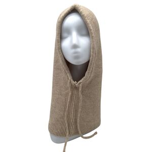 Bonnet cagoule à capuche en maille côtelée  avec  un cordon de serrage