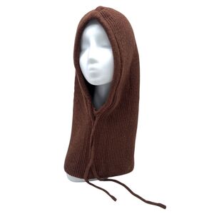 Bonnet cagoule à capuche en maille côtelée  avec  un cordon de serrage