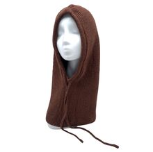 Bonnet cagoule à capuche en maille côtelée  avec  un cordon de serrage