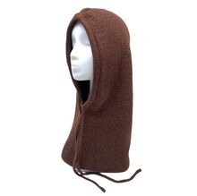 Bonnet cagoule à capuche en maille côtelée  avec  un cordon de serrage