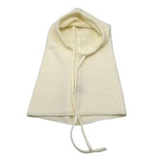 Bonnet cagoule à capuche en maille côtelée  avec  un cordon de serrage