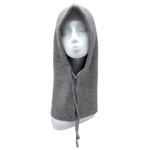 Bonnet cagoule à capuche en maille côtelée  avec  un cordon de serrage