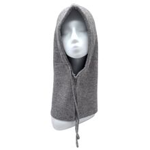 Bonnet cagoule à capuche en maille côtelée  avec  un cordon de serrage