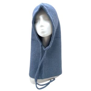 Bonnet cagoule à capuche en maille côtelée  avec  un cordon de serrage