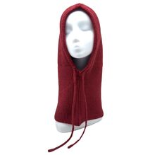 Bonnet cagoule à capuche en maille côtelée  avec  un cordon de serrage