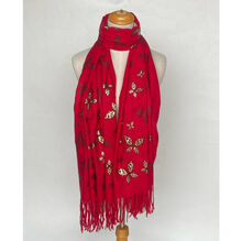 Écharpe élégante à motifs papillon dorés, douceur et raffinement