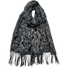 Foulard imprimé motif cœur au design abstrait avec franges - 3 pièces