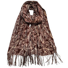 Foulard imprimé motif cœur au design abstrait avec franges - 3 pièces