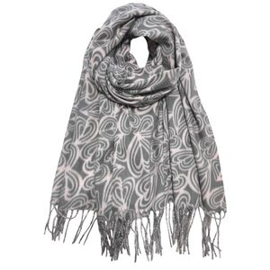 Foulard imprimé motif cœur au design abstrait avec franges - 3 pièces