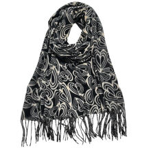 Foulard imprimé motif cœur au design abstrait avec franges - 12 pièces