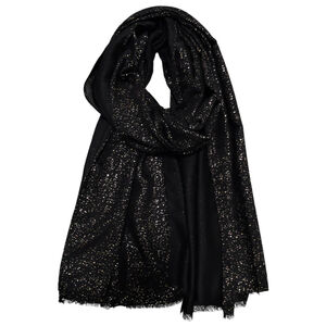 Foulard uni doux parsemé avec des paillettes dorées - 3 pièces