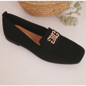 Ballerines en maille à texture aérée et boucle décorative taille 36-41