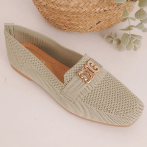 Ballerines en maille à texture aérée et boucle décorative taille 36-41