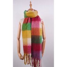 Écharpe acrylique et laine paré d'un imprimé à carreaux