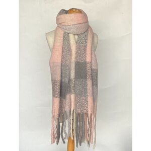 Écharpe acrylique et laine paré d'un imprimé à carreaux