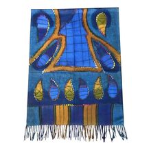 Écharpe double face à motif abstrait dans de belles couleurs