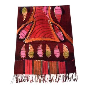 Écharpe double face à motif abstrait dans de belles couleurs