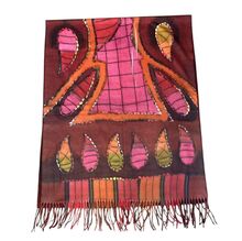 Écharpe double face à motif abstrait dans de belles couleurs