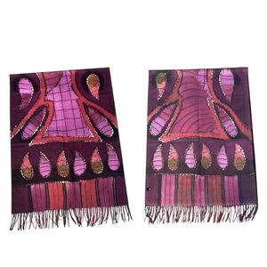 Écharpe double face à motif abstrait dans de belles couleurs