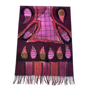 Écharpe double face à motif abstrait dans de belles couleurs