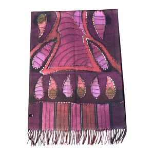 Écharpe double face à motif abstrait dans de belles couleurs