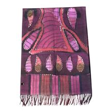 Écharpe double face à motif abstrait dans de belles couleurs