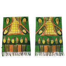 Écharpe double face à motif abstrait dans de belles couleurs