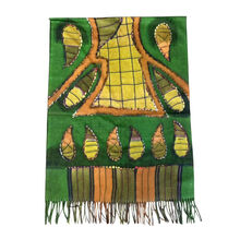 Écharpe double face à motif abstrait dans de belles couleurs