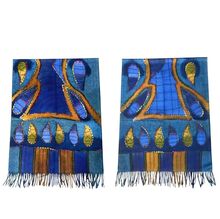 Écharpe double face à motif abstrait dans de belles couleurs