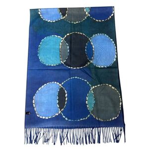 Écharpe réversible abstrait et coloré avec un motif de cercles