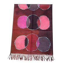 Écharpe réversible abstrait et coloré avec un motif de cercles