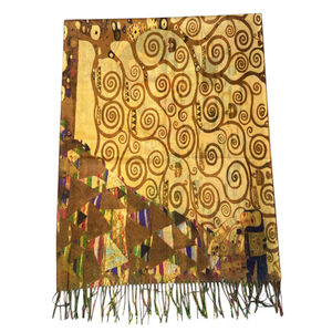 Écharpe réversible Gustave Klimt "Le Baiser" & "L'Arbre de Vie"