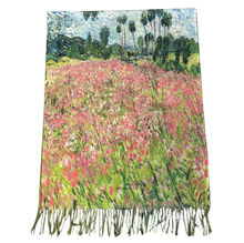 Écharpe réversible Van Gogh "Vase aux roses" & "Champ de coquelicots"