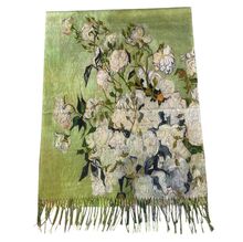 Écharpe réversible Van Gogh "Vase aux roses" & "Champ de coquelicots"
