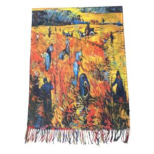 Écharpe réversible Kandinsky "Cercles Concentriques" & Van Gogh "La Vigne rouge"