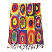 Écharpe réversible Kandinsky "Cercles Concentriques" & Van Gogh "La Vigne rouge"