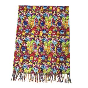 Écharpe double face avec "La Lecture" de Picasso & motif d'une foule de chats colorés