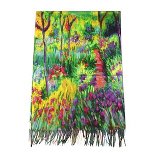 Écharpe réversible de Claude Monet "Le Jardin de l'artiste à Giverny"