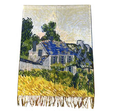 Écharpe réversible Vincent Van Gogh "L'Église d'Auvers" & "Maison à Auvers"