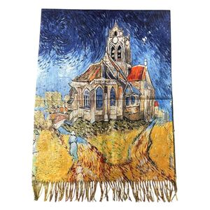 Écharpe réversible Vincent Van Gogh "L'Église d'Auvers" & "Maison à Auvers"