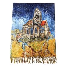 Écharpe réversible Vincent Van Gogh "L'Église d'Auvers" & "Maison à Auvers"