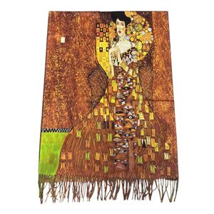 Écharpe réversible de Klimt "Portrait d'Adele Bloch-Bauer I"& Champs de blé