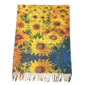 Écharpe réversible avec "La chambre de Van Gogh à Arles" & "Tournesols"