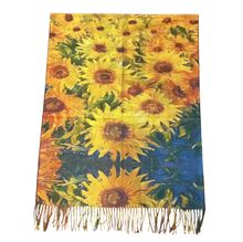 Écharpe réversible avec "La chambre de Van Gogh à Arles" & "Tournesols"