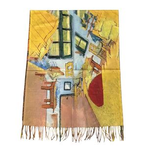 Écharpe réversible avec "La chambre de Van Gogh à Arles" & "Tournesols"